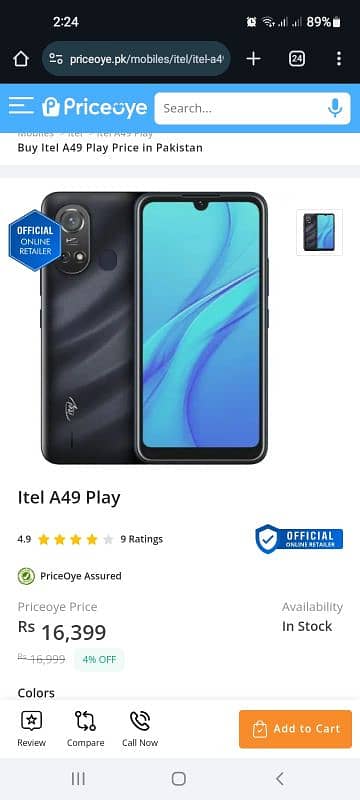 Itel A49 Play 2 GB Ram 32 GB Rom 2