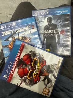 uncharted 4, street fighter 5 , watch dogs, just cause 3