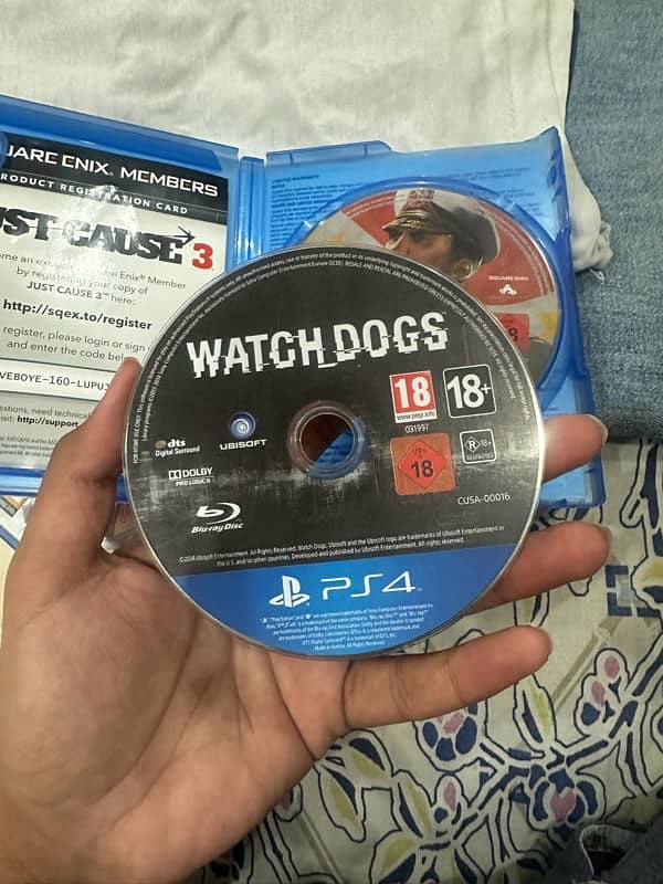 uncharted 4, street fighter 5 , watch dogs, just cause 3 3