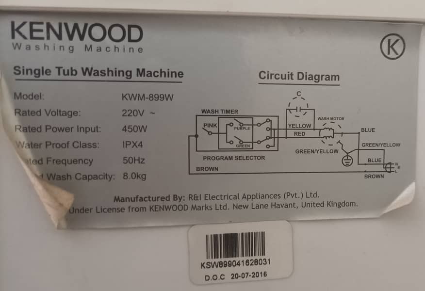 Kenwood Washing Machine 5