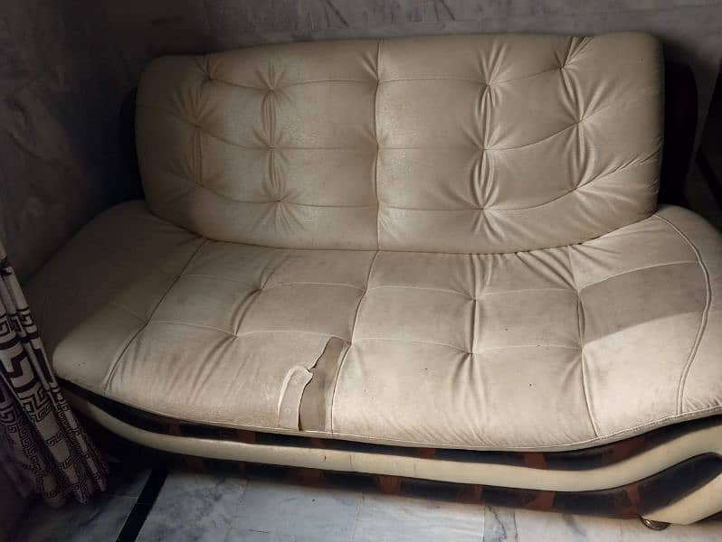 2 Seater Leather Sofa Pair 4