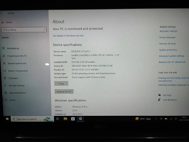 Dell Latitude 7480 / Touch Screen / core i5 / 6th-generation 9