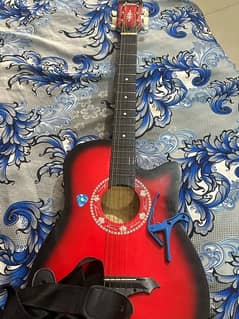 03092477789Dielisi branded red colour guitar all ok no any fault