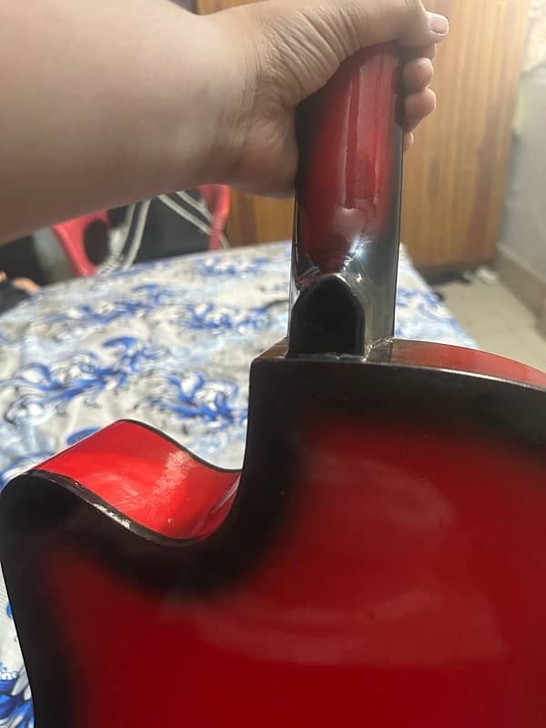 03092477789Dielisi branded red colour guitar all ok no any fault 8