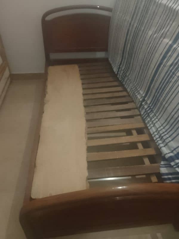 Sheesham wood 2 single bed set without metress 1