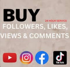 Tiktok - Instagram - Facebook - YouTube| followers, likes, views