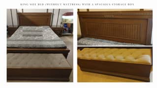 King Size Bedroom Set with Storage Box – Excellent Condition!