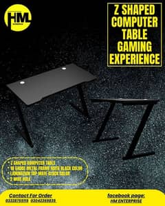 Gaming Table Z Shaped - Black