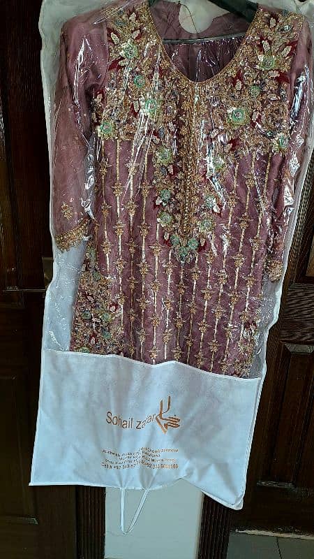 nikkah dress full work heavy shirt with gharara 1