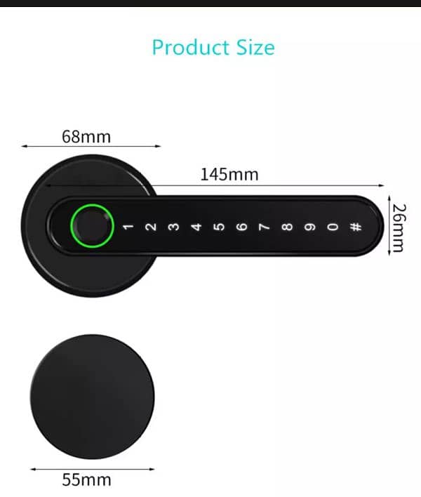 home security system SMART handle door lock wifi wireless Battery 5