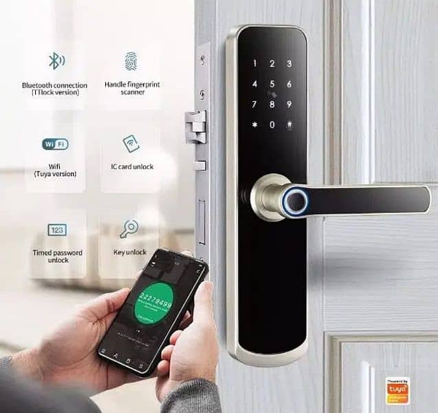 home security system SMART handle door lock wifi wireless Battery 7