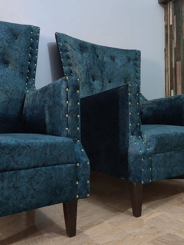 Brand New Turquoise Sofa Chairs Pair (Set of 2) - Luxury & Comfortable 1