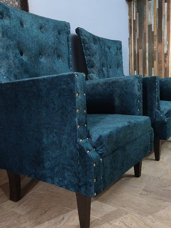 Brand New Turquoise Sofa Chairs Pair (Set of 2) - Luxury & Comfortable 8