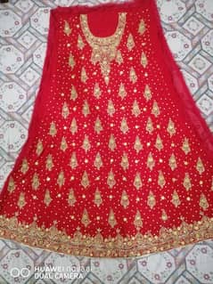 pure cora work red nikah or barat maxi unstitch