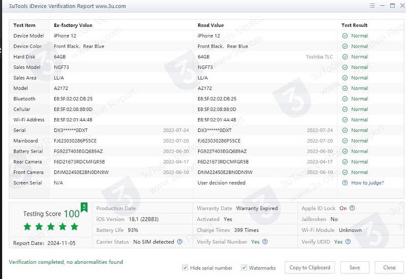 iPhone 12 64gb jv 92 battery health 6