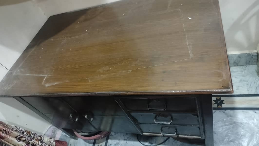 Wooden office Table / iron stand 5