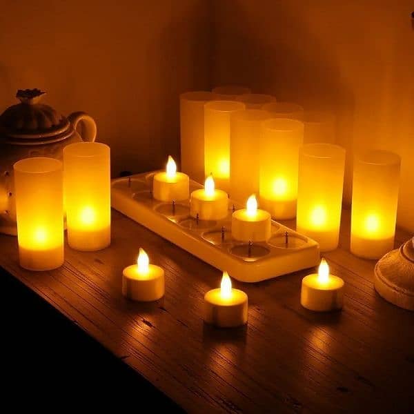 Rechargeable LED Candle TeaLight (Set of 12) - Flameless LED Candles 0