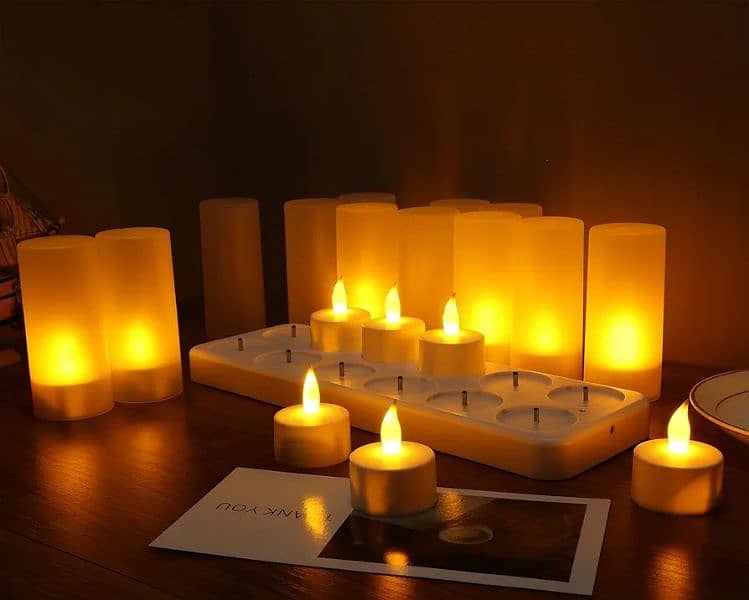 Rechargeable LED Candle TeaLight (Set of 12) - Flameless LED Candles 1