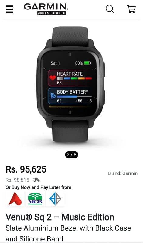 Garmin Venu Sq Smart watch. Orignal watch 4