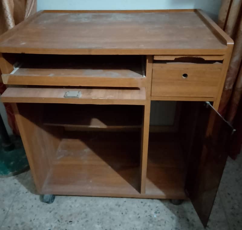 Wooden Computer table trolley for sale only 3000/= 1