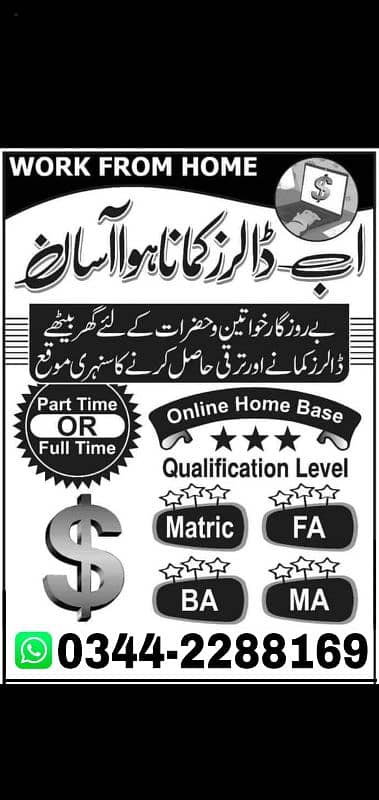 Online work From  Home,part time job available 0