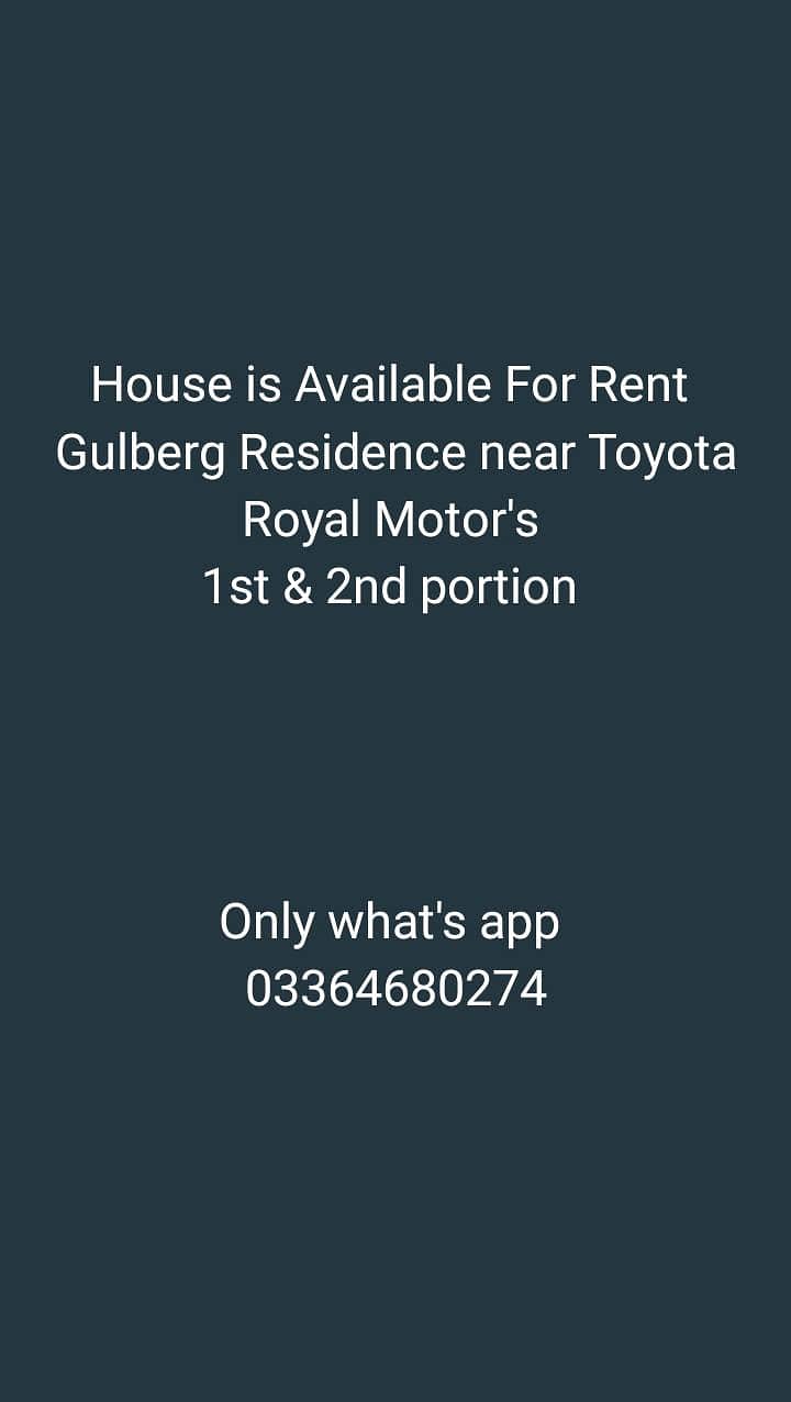 1st & 2nd Portion Available for Rent 1