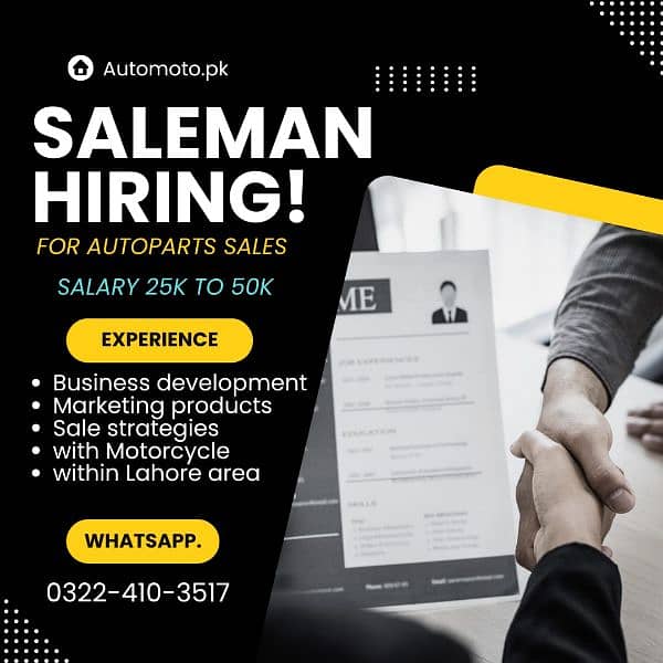 NEED EXPERIENCED SALES STAFF 0