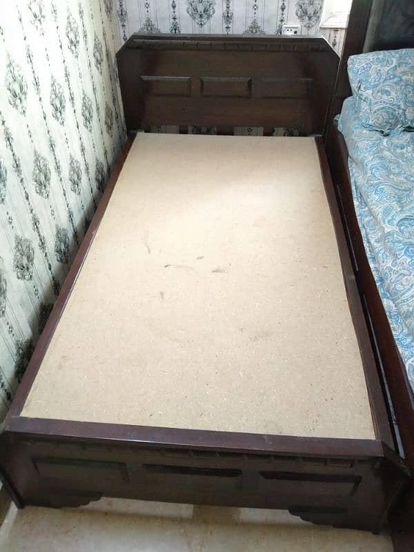 Single Shisham Wooden Bed with Mattress 0