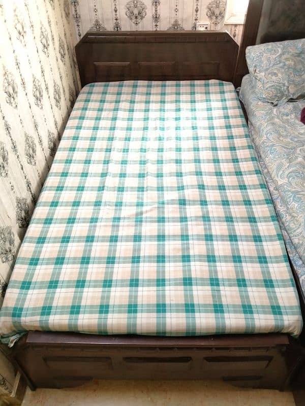 Single Shisham Wooden Bed with Mattress 3