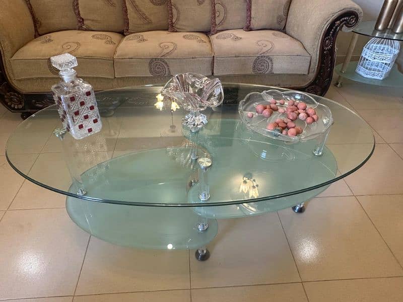 7 seater sofa center table 2 side tables and trolley 4