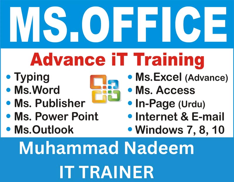 IT Training Services in Lahore MS Office Word, Excel, PowerPoint 0