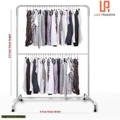 DOUBLE cloth hanging stand rack •