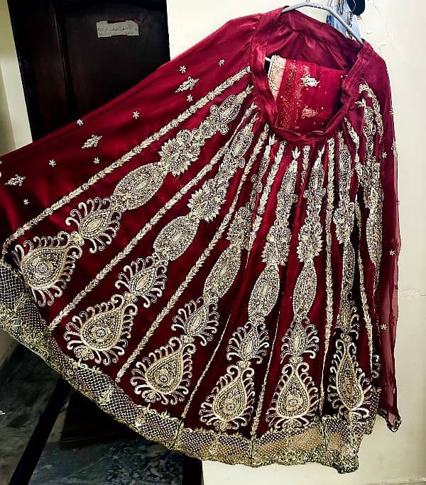 bridal lehnga dress with maching pouch 5