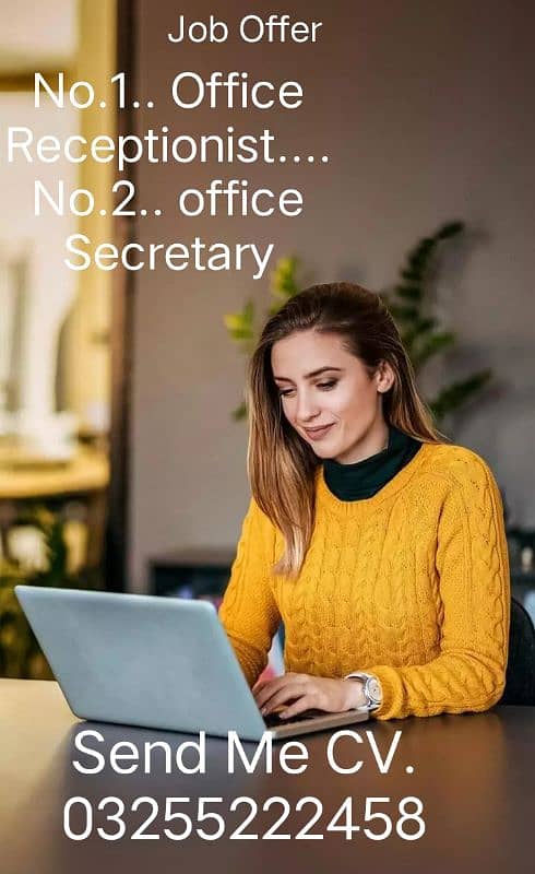 No. 1 Receptionist . No 2 Office Secretary. 03255222458 0