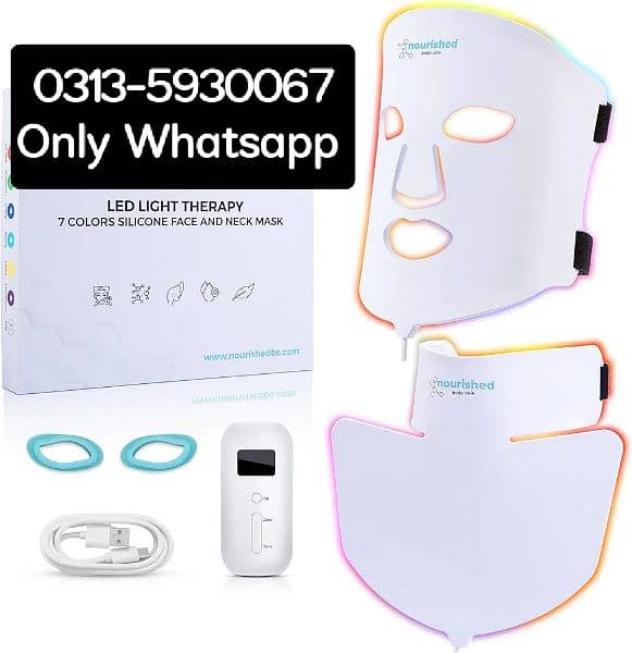 07 colour LED Light Therapy Face & Neck Mask Facial Skin Care Device 0