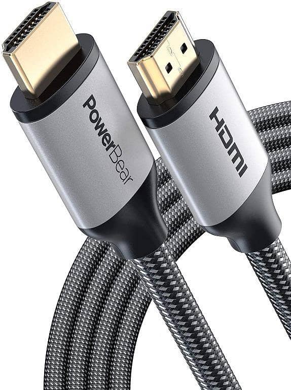 5 Meter )PowerBear 8K HDMI Cable Braided Nylon & Gold Connectors 18