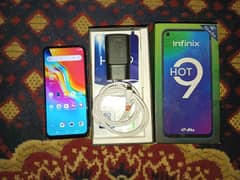 infinix hot 9  with box ram 3/32 Condition 10/8 no open no repair