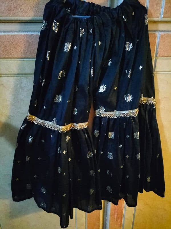 kids black kurti with grara 2