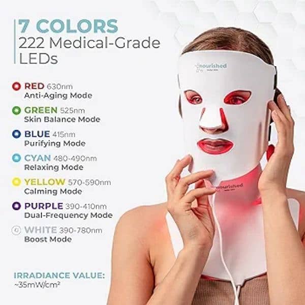 Led light therapy face mask 06 colour anti wrinkle skin rejuvenation 2