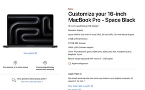 New Arrival MacBook Pro 16" M4 Pro Ram 24 SSD 512 Non Active Apple Wa