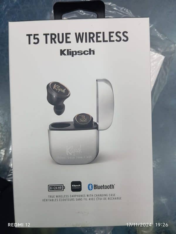 Klipsch T5 True Wireless Earphones With Charging Case Imported 1