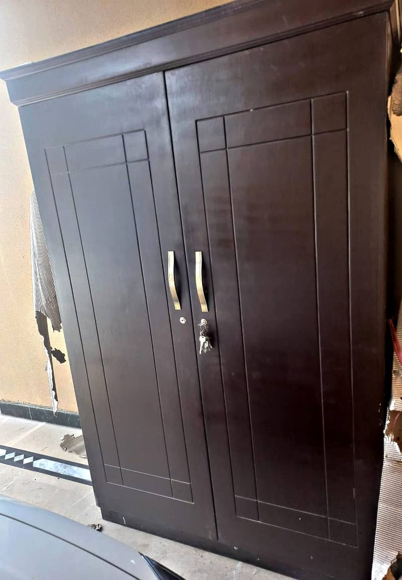 Dark brown cupboard// Wardrobe//Wooden Almair//2 Door Wardrobe 2