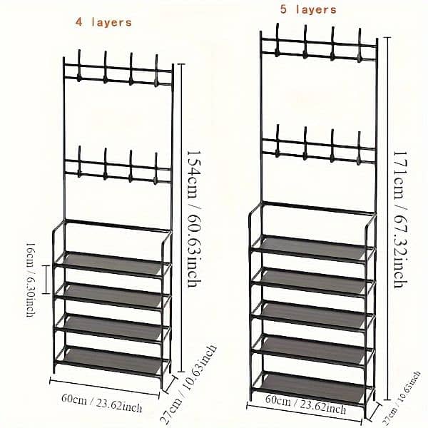 Elegant entry way organizer,shoe rack,cap and hat hanger, hanging hook 7