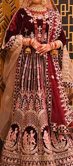 Fancy Bridal Lehnga with Complete Jewellery Set