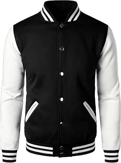 Men’s Wool Blend Varsity Baseball Letterman Jacket, 0