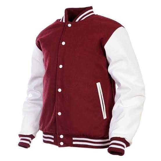 Men’s Wool Blend Varsity Baseball Letterman Jacket, 2