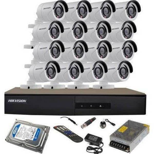 cctv | 4 Cameras Complete Package | Dvr | Security Camera | Hikvision 4