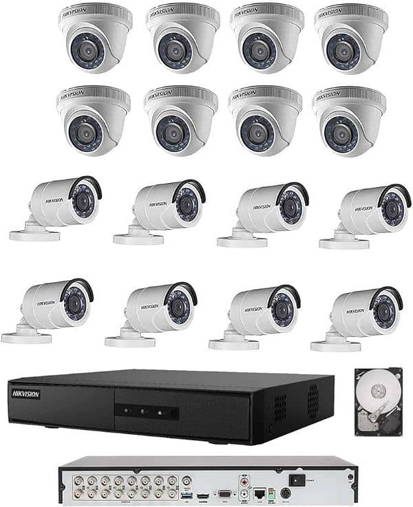 cctv | 4 Cameras Complete Package | Dvr | Security Camera | Hikvision 5