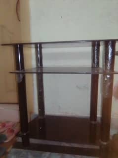 tv trolley black glass