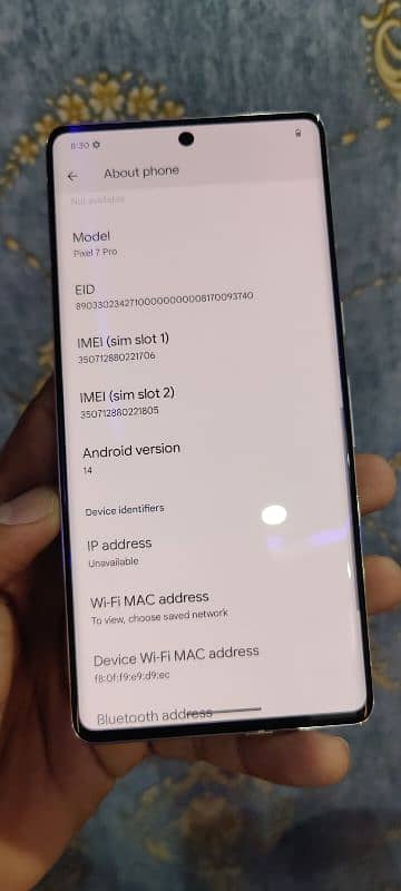 Google pixel 7 pro # dual sim 12+128 PTA approved 9